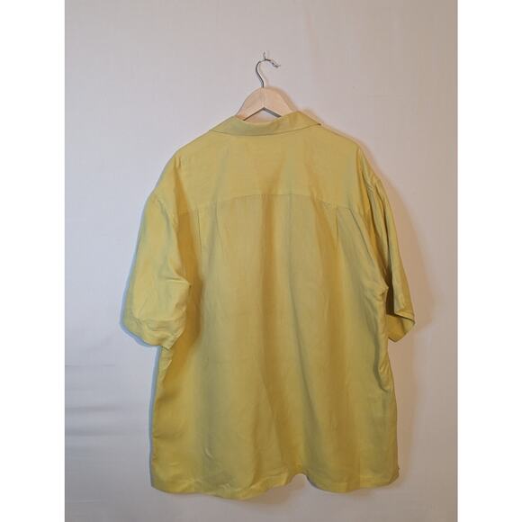 tommy bahama yellow button up collared vacation dress shirt plus size 2xl xxl - Picture 3 of 5